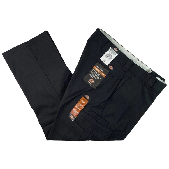 Dickies Mens 42x30 CARGO PANTS Regular Fit Straight Leg Black Twill work utility - Picture 4 of 16